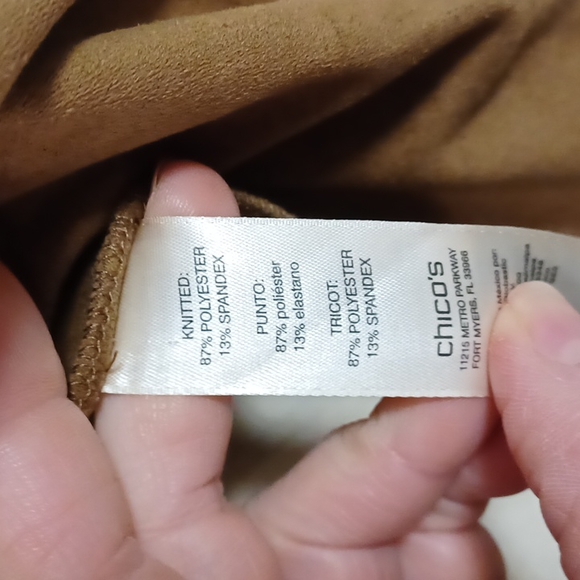 Chico's sueded brown fringe open lightweight cardigan jacket size 0 XS 4-6 - Picture 11 of 15